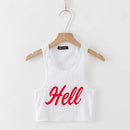 TIY Men Apparel Summer Fashion Letter Print Knitted Cropped Tank Top TIY