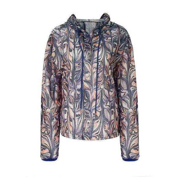 Sweet Loose Plus Size Floral Hat Hollow Out Back Long Sleeves Running Fitness Sport Top