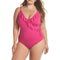 Sweet Ruffled Design Plus Size Women Surplice One-piece Swimwear