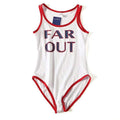 Unique Contrast Color Letters Print Sleeveless Bodysuit