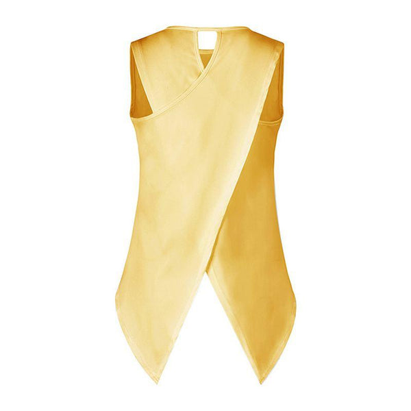 Unique Crossing Design Women Solid Color Irregular Tank Top