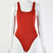 TIY Men Apparel Vintage Square Neck Solid Color Women Sleeveless Basic Bodysuits TIY