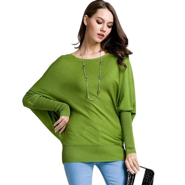 TIY Men Apparel Vintage Style Dolman Sleeves Women Bright Color Pullover Sweater TIY