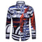 TIY Men Apparel Vintage Style Men Stripes Print Long Sleeves Shirts TIY
