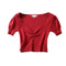 Women Sexy Sweetheart Neckline Rib-knit Crop Top