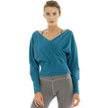 Women Solid Color Casual Dolman Sleeves Breathable Yoga Top