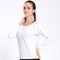 Women Solid Color Long-sleeve Casual Breathable Mesh Quick-dry Sports Top