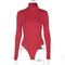 Women Solid Color Turtleneck Long-sleeve Basic Bodysuit