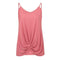 Women Solid Color V Neck Sleeveless Knotted Spaghetti Strap Camis