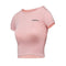 Young Girl Solid Color Short-sleeve Stretch Slimming Sports Crop Top