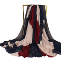 New Arrival Geometric Pattern Color Blocking Voile Scarf