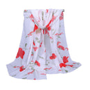 TIY Scarves New Trendy Multicolor Leaf And Flower Female's Chiffon Scarf TIY