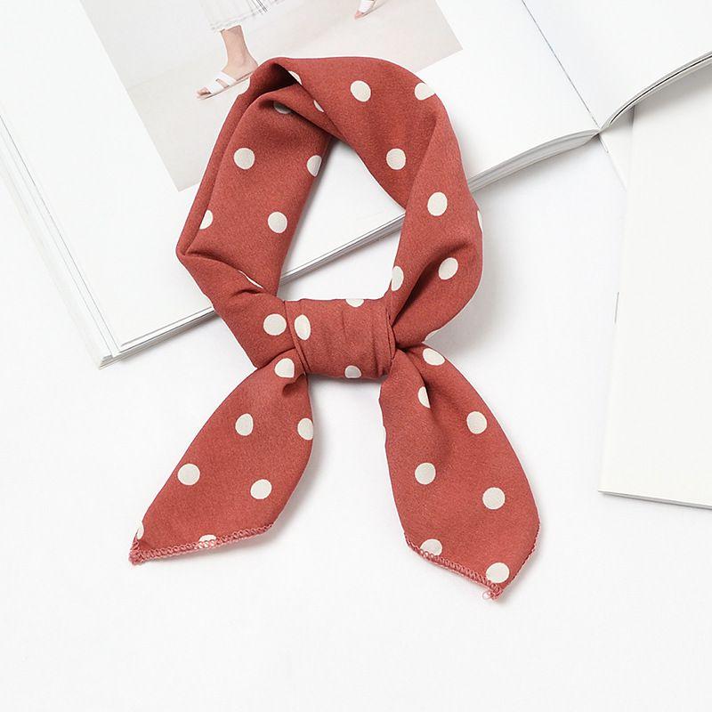 TIY Scarves Simple Sweet Style Women Polka Dot Printed Square Scarf TIY