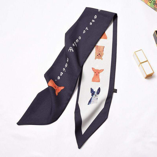 Sweet Women Hot Sale Cute Animal Print Block Color Slim Scarf