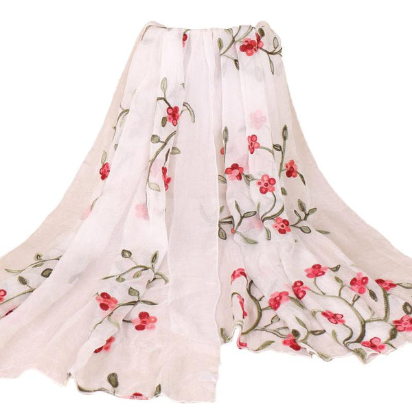 Top Grade Fashion Plum Blossom Embroidered Women Retro Ethnic Scarf