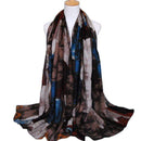 Unique Multicolor Painting Design Large Voile Scarf