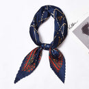 Unique Pleated Design Women Chain Print Satin Scarf