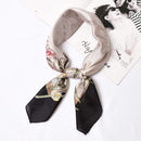 TIY Scarves Vintage Floral Pattern Print Women Vintage Satin Scarf TIY