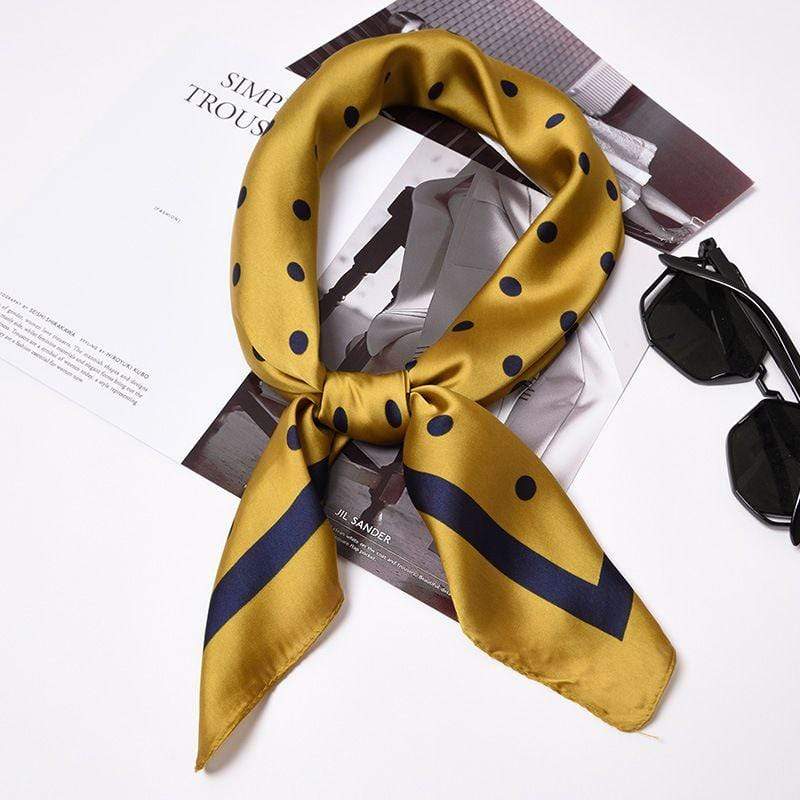 TIY Scarves Vintage Geometric Pattern Contrast Polka Dot Print Square Scarf TIY