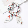 Vintage Plaid Pattern Women Elegant Chiffon Square Scarf
