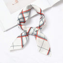 Vintage Plaid Pattern Women Elegant Chiffon Square Scarf