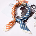 TIY Scarves Vintage Stripes Pattern Women 70cm Satin Square Scarf TIY