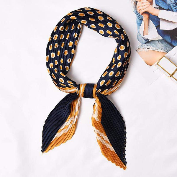 TIY Scarves Vintage Style Women Fashion Polka Dot Print Color Blocking Square Scarf TIY