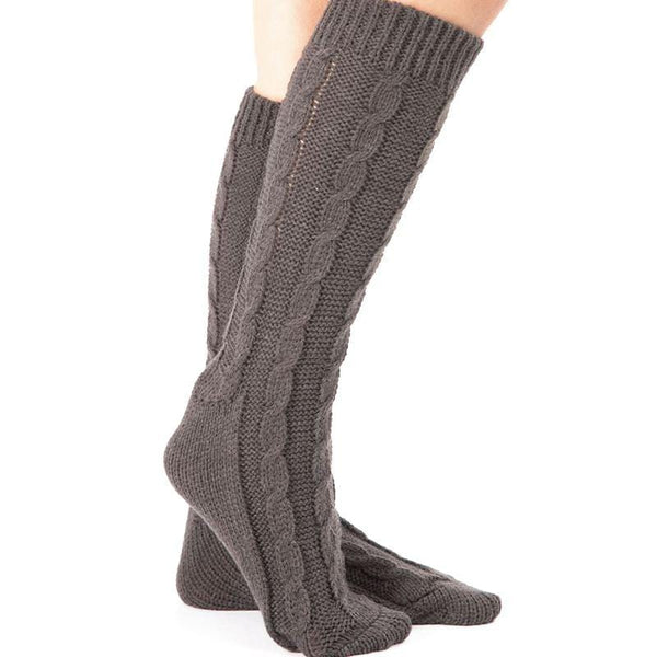 Women Solid Color Knitted Long Length Warm Stockings