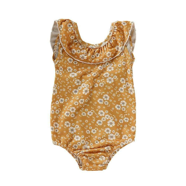 TIY Swimwear One Piece Girl Floral Print Backless Swimwear TIY