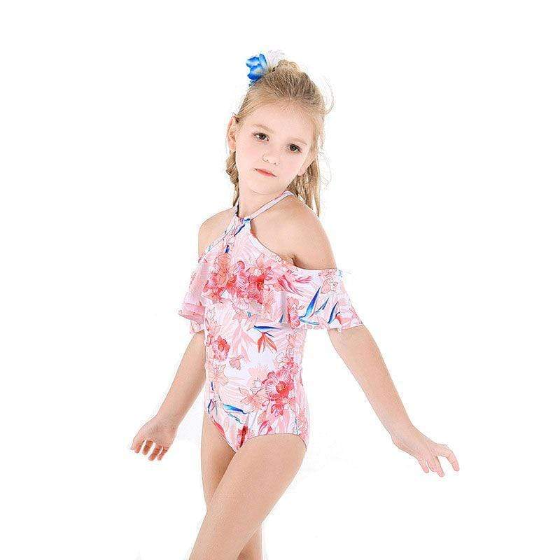 TIY Swimwear Pretty Girl Pink Floral Print Halterneck Swimwear TIY