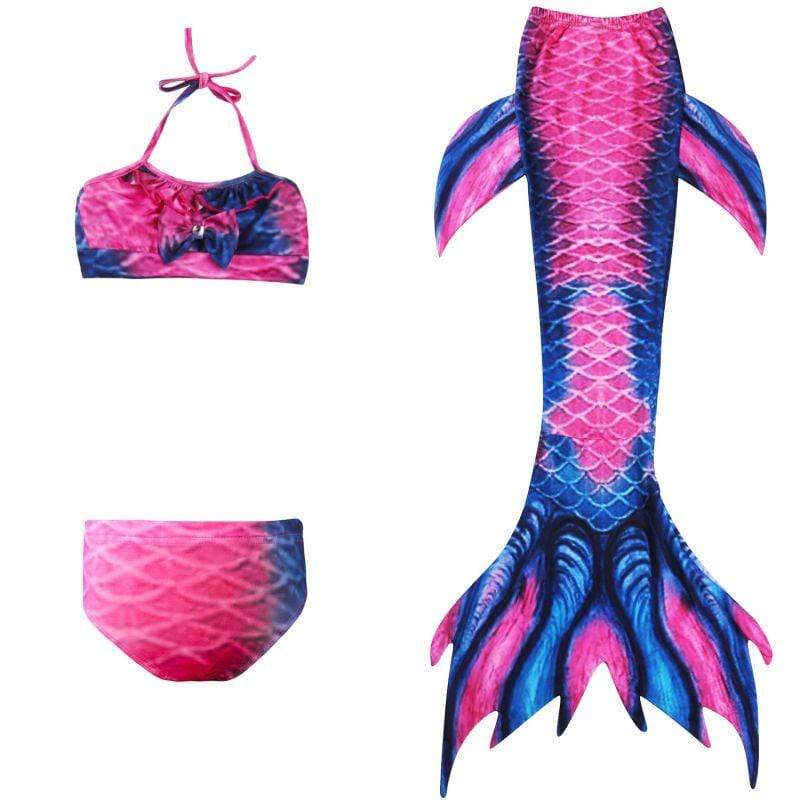 TIY Swimwear Pretty Girls Mermaid Tail Bikini Swimsuits 3 Pcs Set TIY