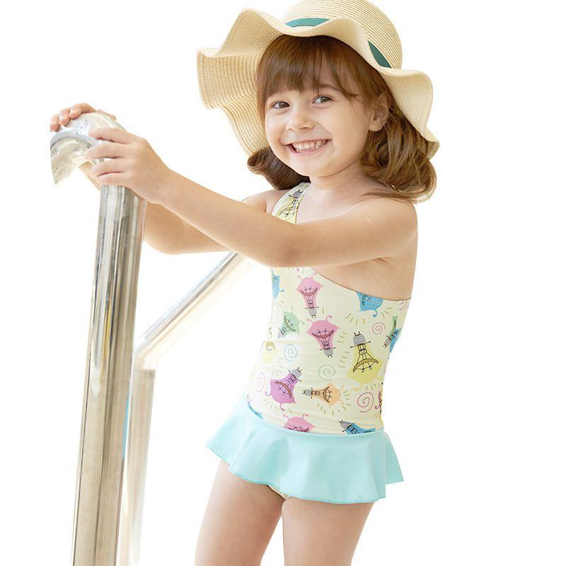 Sweet Girl Multicolor Print One Shoulder Patchwork Swimwear