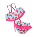 Vacation Girls Cute Watermelon Printed Halter Bikini Set