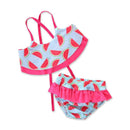 Vacation Girls Cute Watermelon Printed Halter Bikini Set