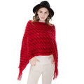 Fashion Zig Zag Lines Women Elegant Handmade Knitted Irregular Wool Shawl