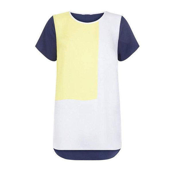 TIY Women Apparel New Style Summer Cool Patchwork Chiffon Female T-Shirt TIY