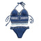 TIY Women Apparel New Summer Sexy Woman Beach Bohemia Handmade Knitting Bikini Set Swimwear Split TIY
