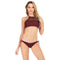 TIY Women Apparel Plain Color Lace Design Women Two-piece Halter Swimwear TIY