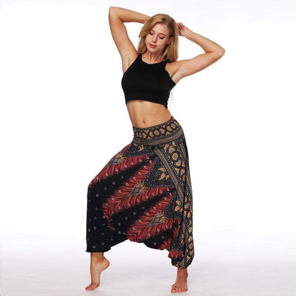 TIY Women Apparel Retro Ethnic Style Women Sports Yoga Loose Pants TIY