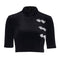 TIY Women Apparel Retro Style Women Stand Collar Chinese knot Button Design Crop Top TIY