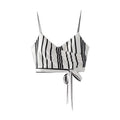 TIY Women Apparel Sexy Vertical Stripe Knot Short Customized Lady Frivolous Dress Order Design Bulk Crop Tops TIY