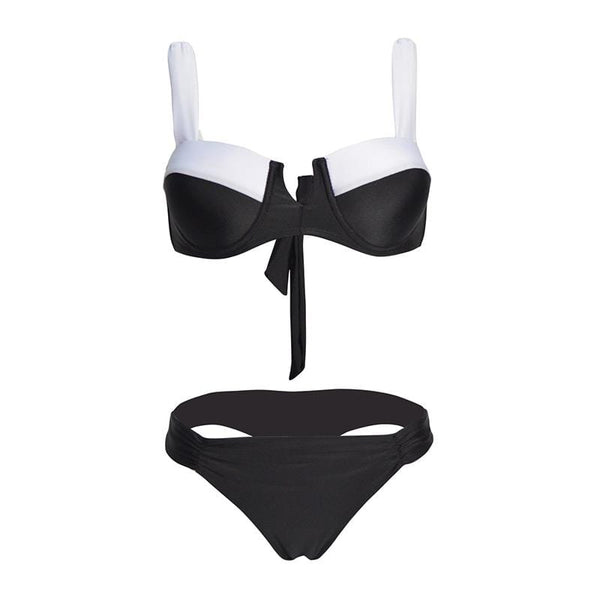 TIY Women Apparel Simple Fashion Adjustable Black White Holiday Style Triangl Pleated Swimwear Bikini Design Bra Cups For Swimwear TIY