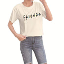 TIY Women Apparel Simple FRIENDS Printed Women Short-sleeve T-shirt TIY