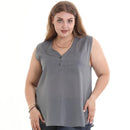TIY Women Apparel Simple Solid Color Design Women Casual Style Sleeveless Plus Size Tank Top TIY