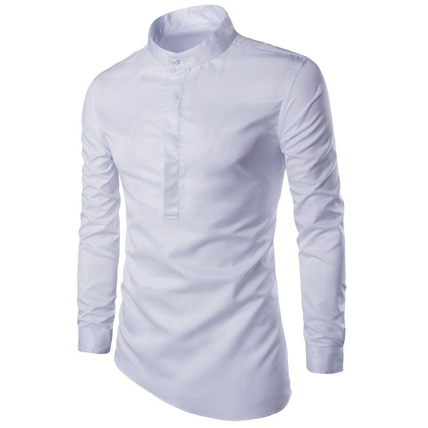 TIY Women Apparel Simple Style Men Cotton Solid Color Irregular Shirts TIY