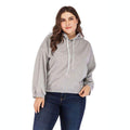 TIY Women Apparel Solid Color Fashion Plus Size Drawstring Casual Hoodies TIY