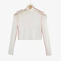 TIY Women Apparel Solid Color Turtleneck Long-sleeve Cropped Basic Tee TIY
