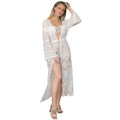 TIY Women Apparel Solid Color Unique Handmade Crochet Long-sleeve Sun-protection Sexy Cover Ups TIY