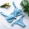 TIY Women Apparel Solid Color Unique Rib-knit Design Knotted Two-pieces Swimsuit TIY
