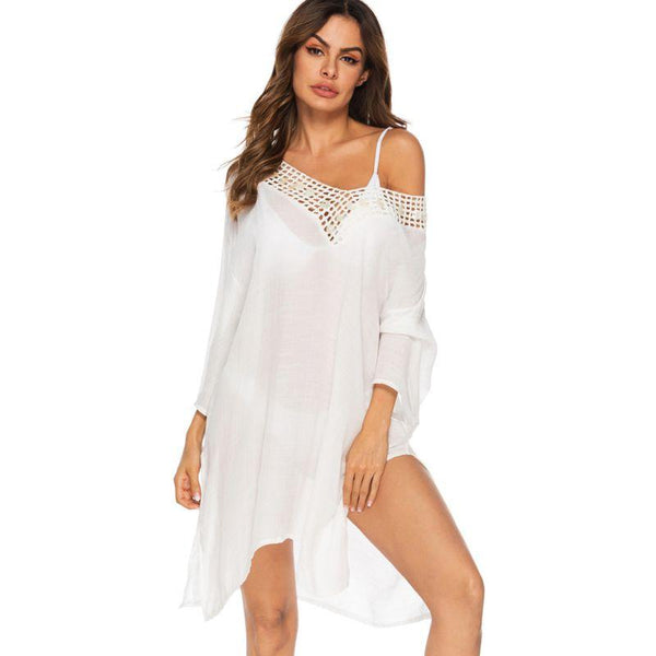TIY Women Apparel Solid Color Women Irregular Hemline Bikini Cover Ups TIY